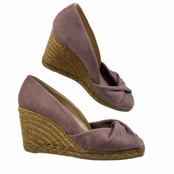 CASTANER Purple Espadrille Peeptoe Wedge Heels 9 - Picture 9 of 14